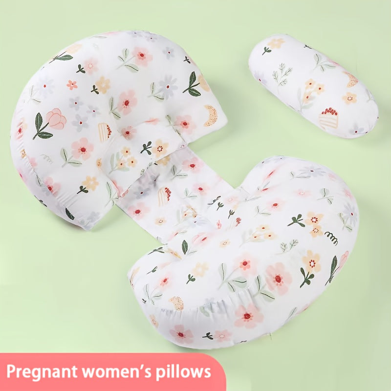 Homiladorlik uchun U-shaklid pillow, yon bilan yotishda to‘liq tanani qo‘llab-quvvatlash, yuviladigan emizikli pillow bilan