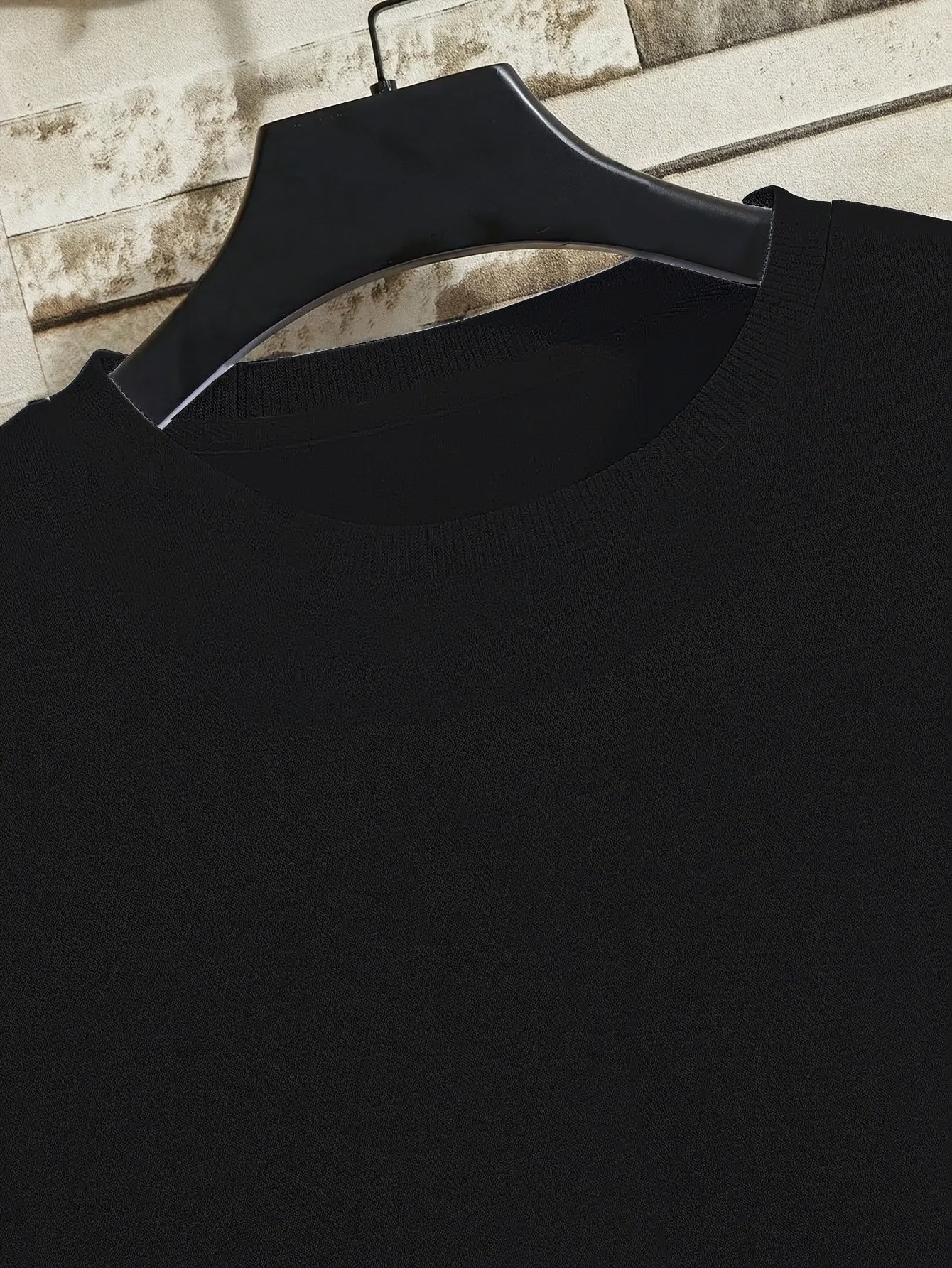 Sudadera de cuello redondo con forro de felpa para hombre talla grande con capucha, color sólido, tela elástica