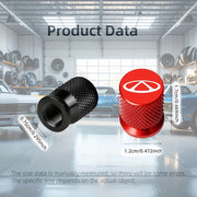 4 Pack 12mm Metal Wheel Valve Stem Caps Dustproof Leakproof Rubber Ring