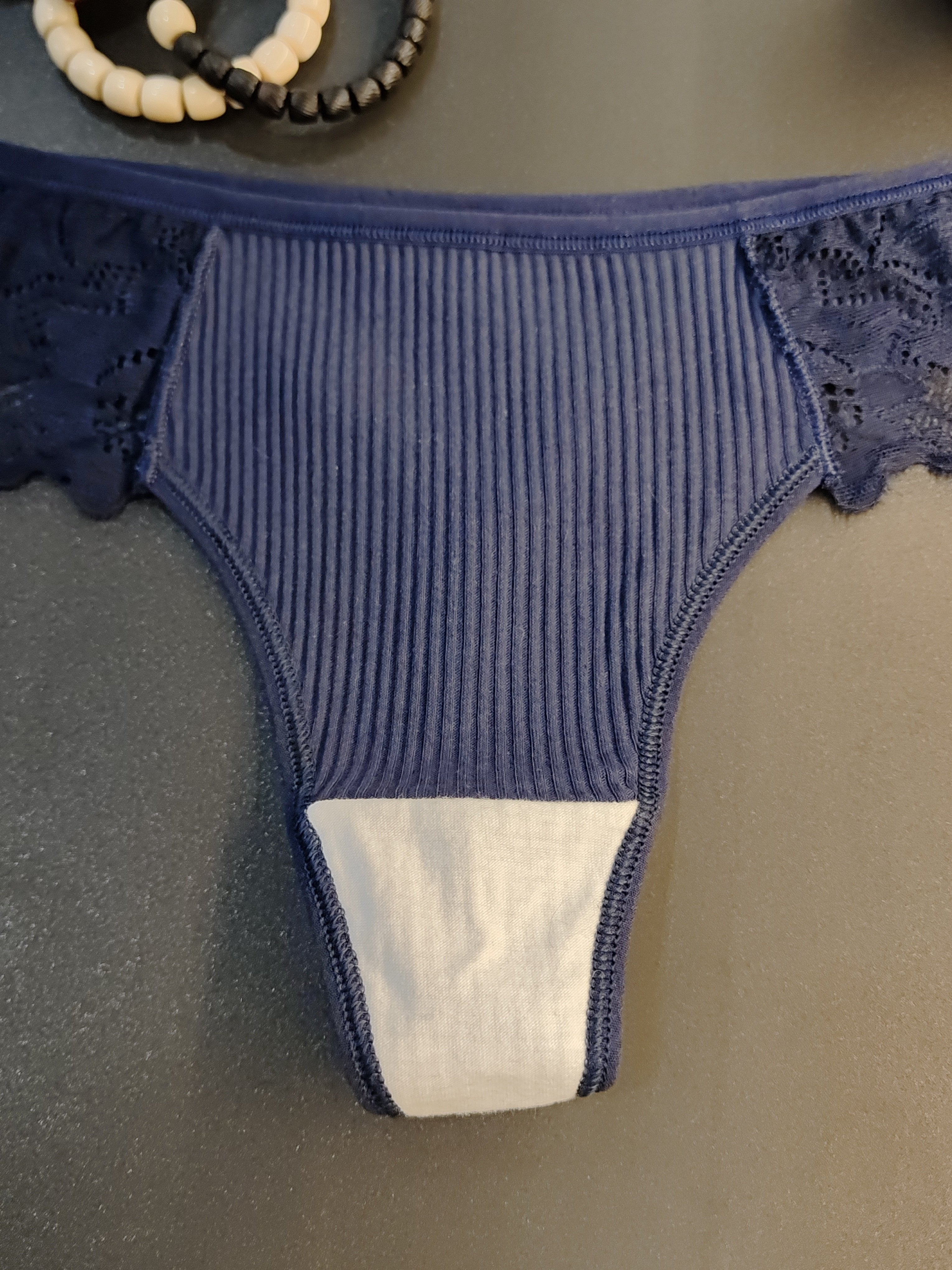 Women's Lace Ribbed Low-Rise Thongs Sexy Lingerie