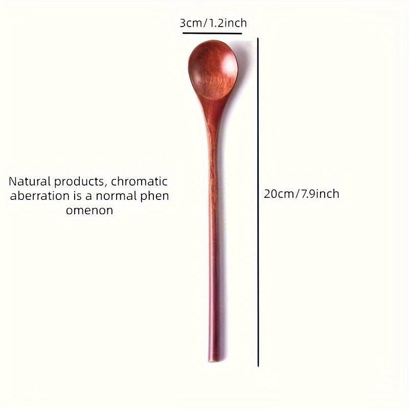 Set of 1 Handcrafted Wooden Coffee Stirring Spoon with Long Handle for Tea and Mixing