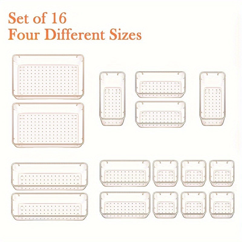 25pcs Multi-Functional Plastic Storage Box with Dividers for Organization