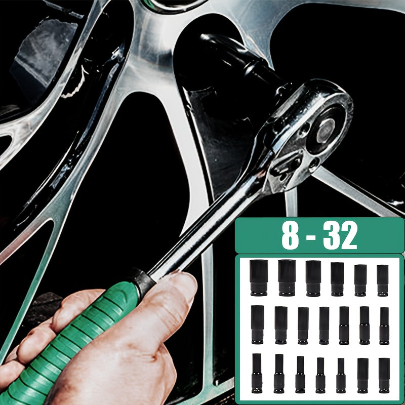 Impact Socket Set 8mm-32mm for Automotive Repair Electric Wrench Extension
