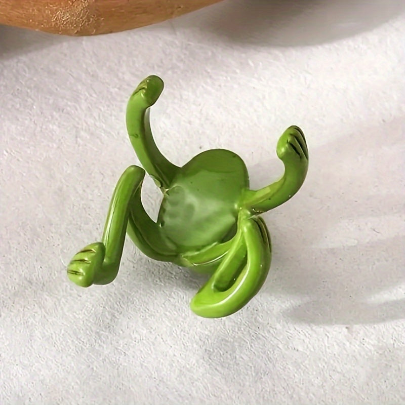 Uniseks rezin quloq suyak klipi Yashil qurbaqa punk uslubi bezik bo'lmagan zargarlik buyumlari