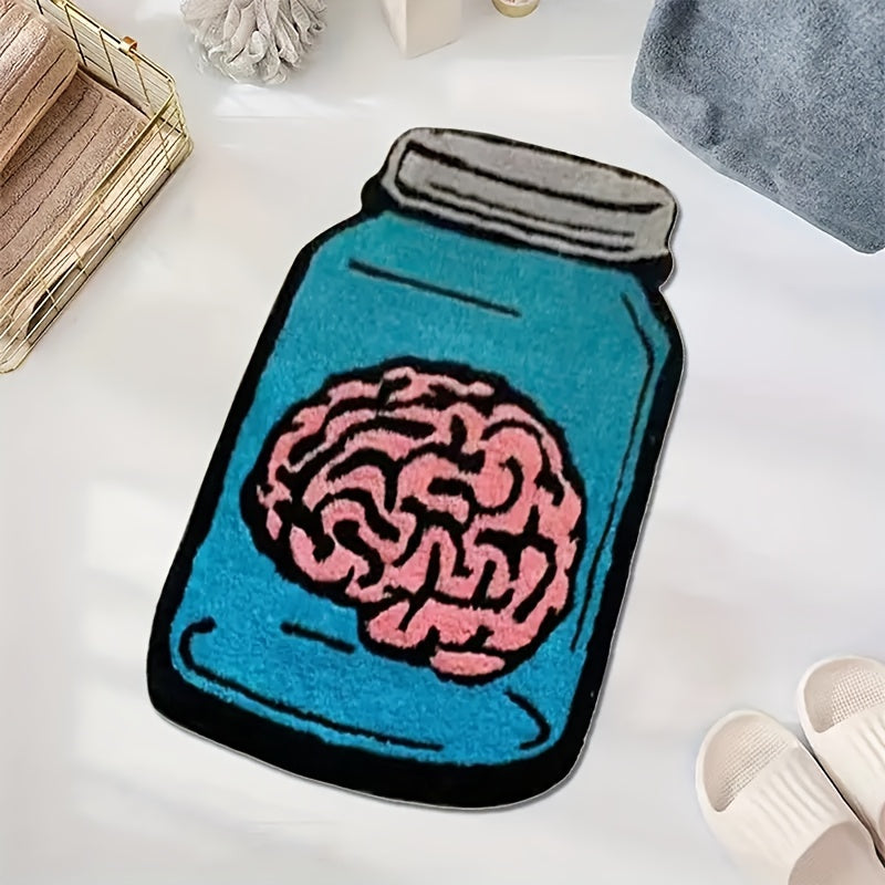 Ilmiy monster dizayni bilan yumshoq flanel maydon gilami - sirpanmaydigan, yuvilishi mumkin va rangsizlanishga qarshi - yashash xonasi, yotoqxona yoki kirish joyi uchun - qulay uy bezaklari qo'shimchasi