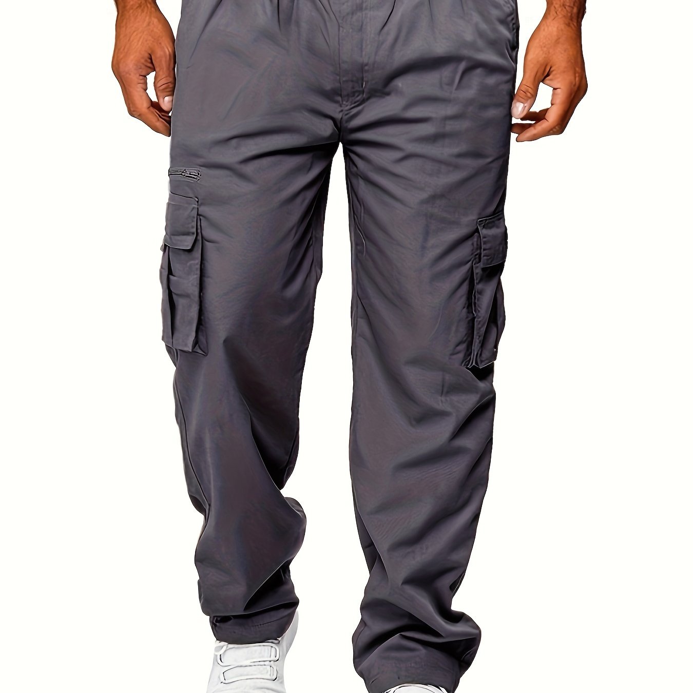 Oversized Cargo Pants for Big and Tall Men with Side Pockets Polyester Casual Spring Summer