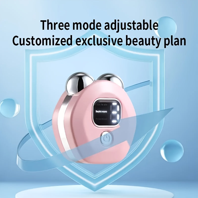 Portable Facial and Neck Massager with 3 Heating Vibration Modes USB Rechargeable Skincare Relaxation