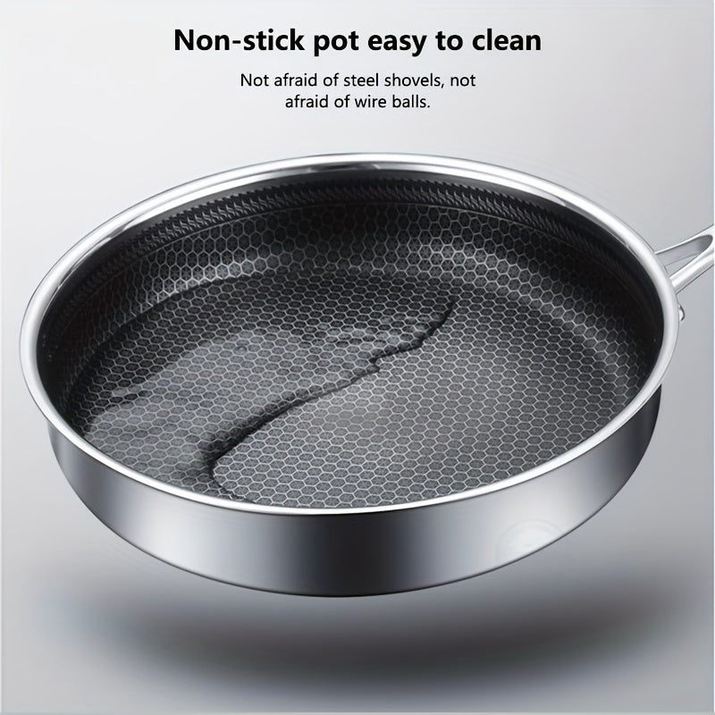 11-дюймовая сковорода из нержавеющей стали с тройным дном, антипригарное покрытие, безопасна для духовки, безопасна для посудомоечной машины