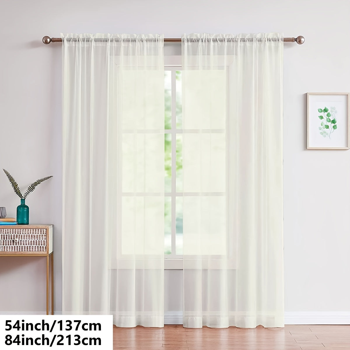 Cortinas de gasa blancas ligeras para sala de estar y dormitorio, transparentes, para barra