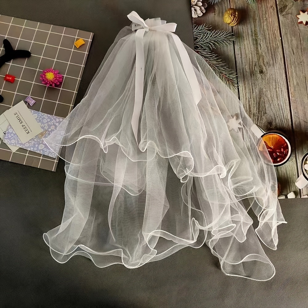 To'y uchun kelinlik to'y vaqti uchun yumshoq tulle qopqog'i bilan buklamali to'y vaqti uchun shalvar