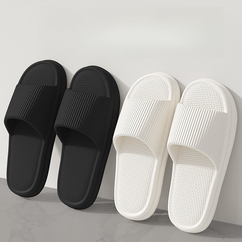 Women Summer Slides Lightweight EVA Open-Toe Slippers Black White