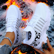 Plus Size Women's Leopard Print Breathable Mesh Sneakers for Walking and Casual Wear