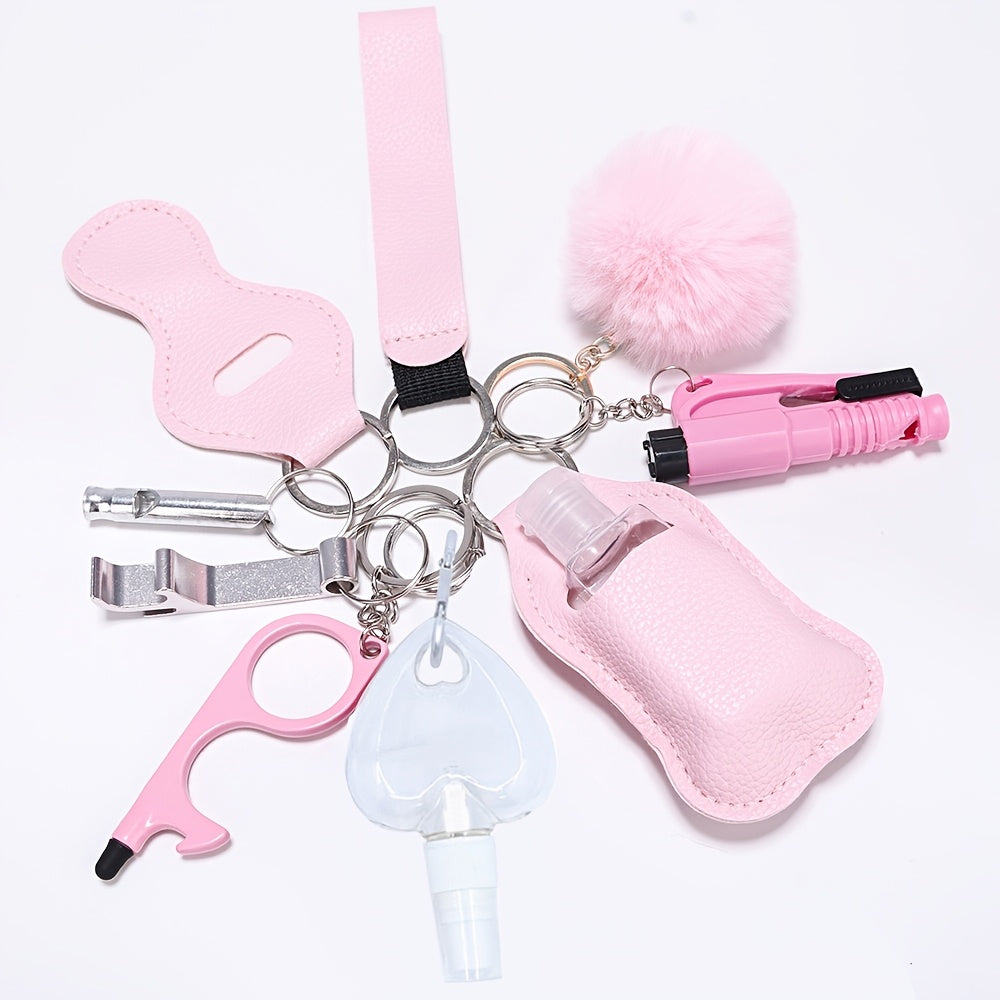 Self-Defense Kit for Women 10-Piece Emergency Safety Set with Window Breaker Spray Lipstick Holder