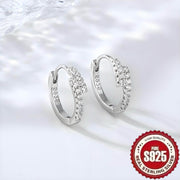 1 juft zamonaviy, retro S925 sterling kumush sirg'alar, sintetik Zirconia toshlari bilan ikki qatorli geometrik tartibda, hashamatli va zamonaviy ko'rinish uchun nafislik bilan.