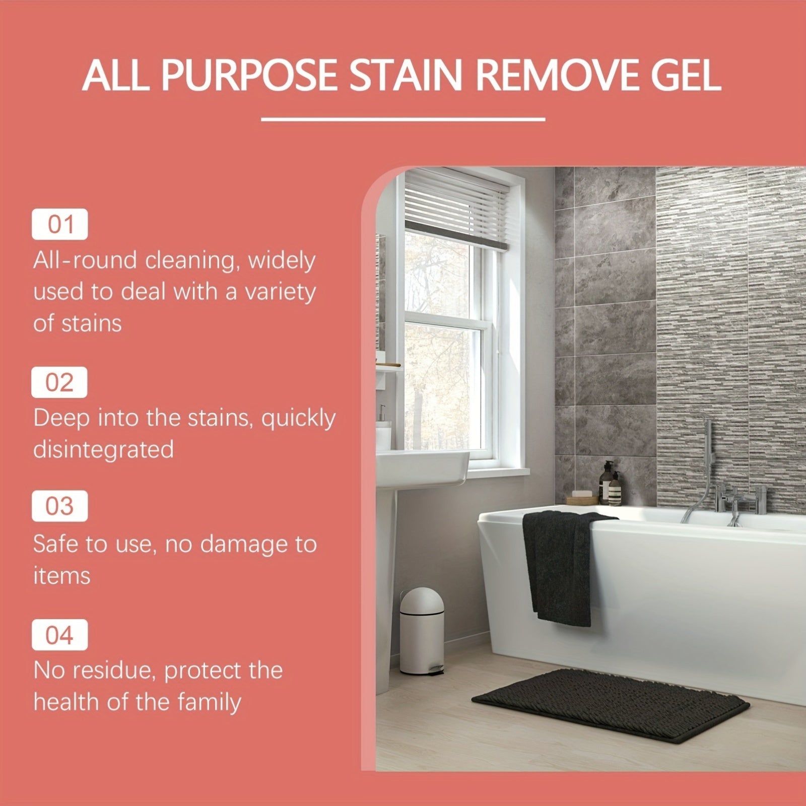 Versatile Stain Cleaning Gel for Grease Removal Kitchen Bathroom Multi-Effect Brightener