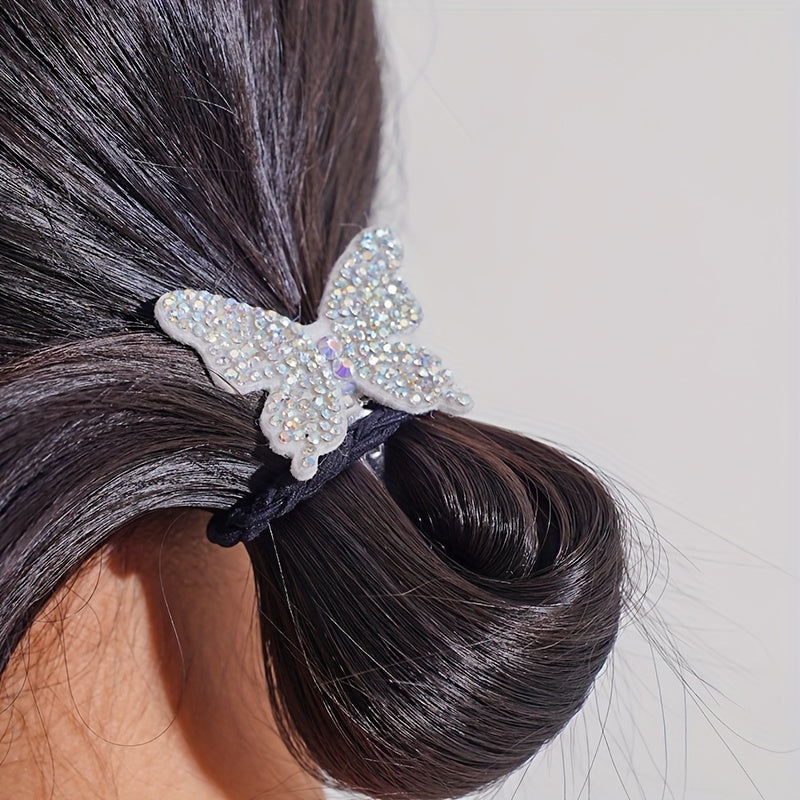 4 dona kelebek rhinestone poyabzal charm'lari, olib tashlanadigan hasharot dekoratsiyasi, poyabzal va aksessuarlar uchun