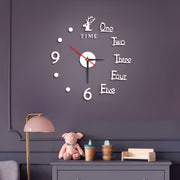 Deer Design DIY Wall Clock Modern Wooden Home Decor Large Size