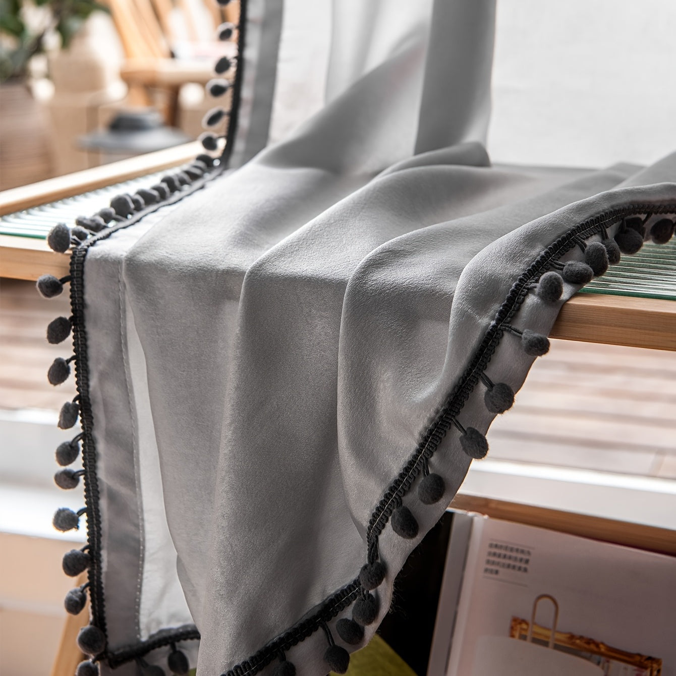 Вельветовые шторы с термоизоляцией для затемнения комнат, с шариковым дизайном, серого цвета для домашнего декора