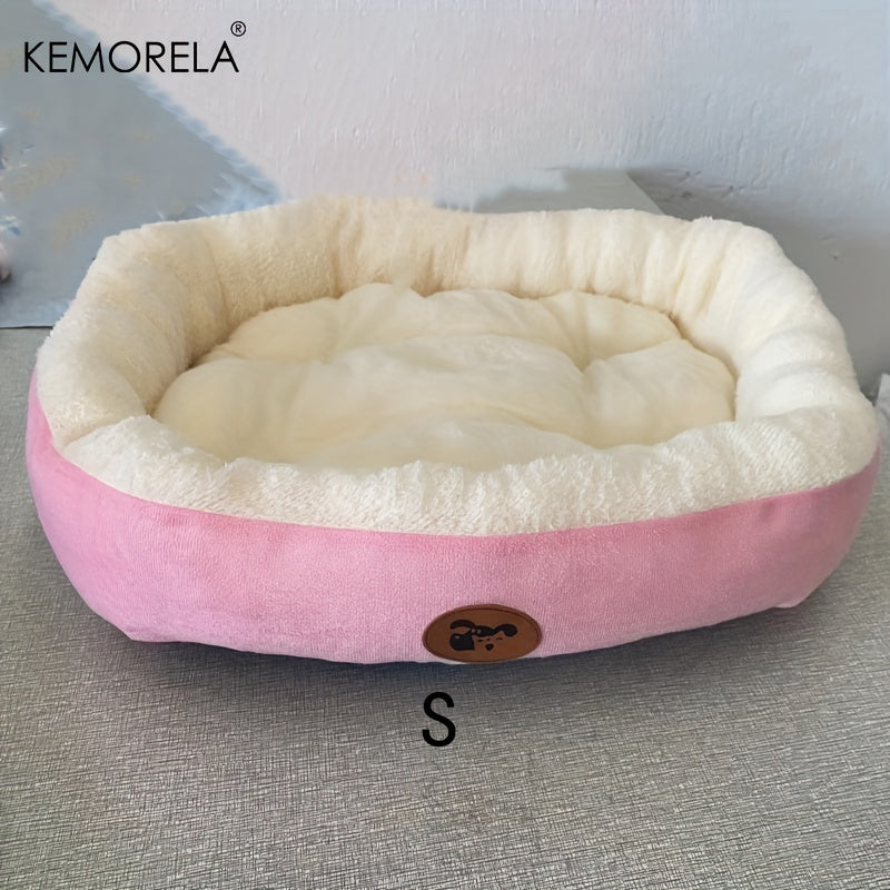Classic Plush Pet Bed for Small to Large Pets, Thick Round Nest with Warm Deep Sleep Mat