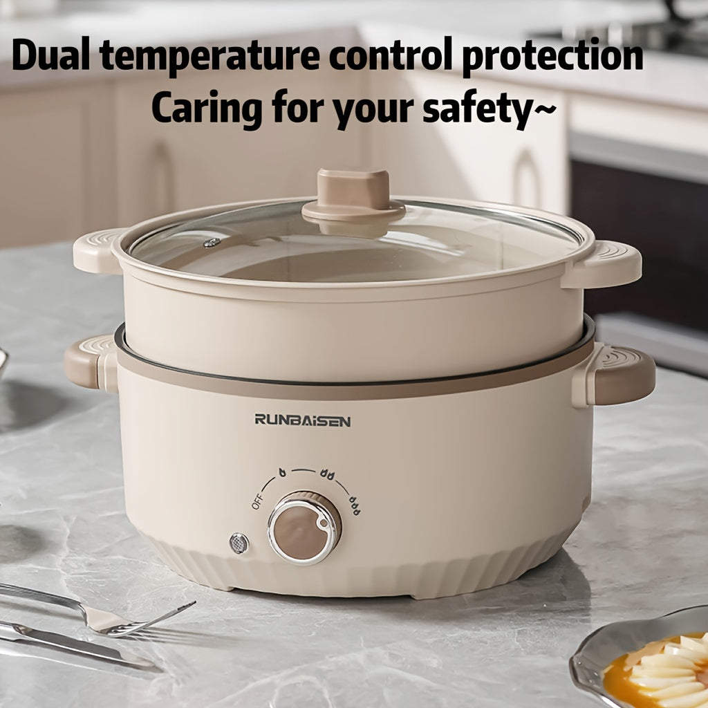 Электрический горячий горшок с двойным слоем 24 см для домашнего использования и вечеринок