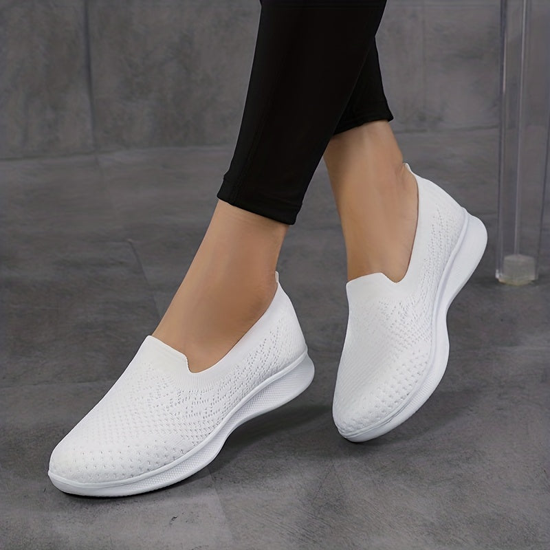 Women's Mesh Slip-On Sneakers Breathable Casual Low-Top Shoes