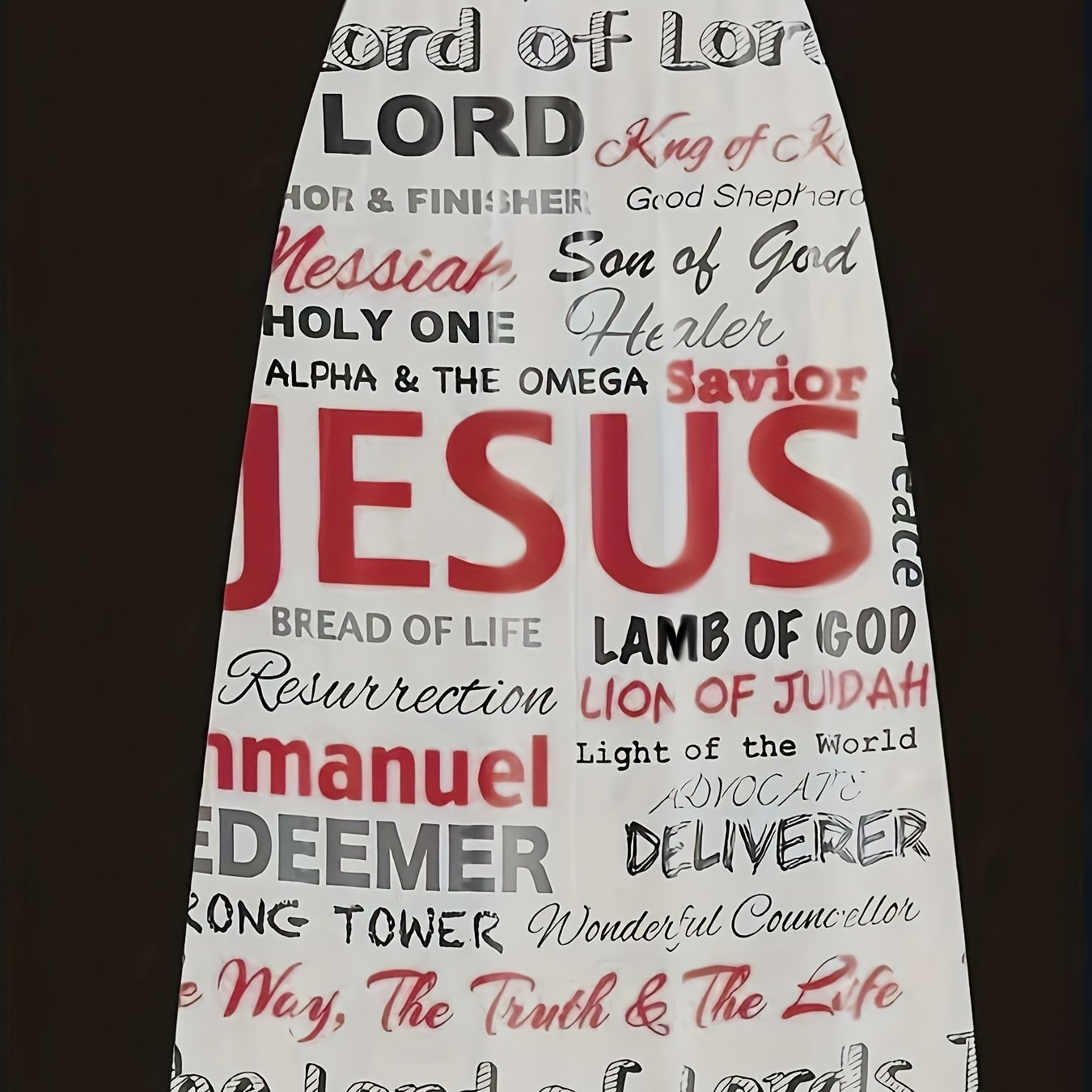 Women Plus Size Maxi Skirt Loose Fit High-Waisted Polyester Black Colorful Lettering Spring Summer Fall