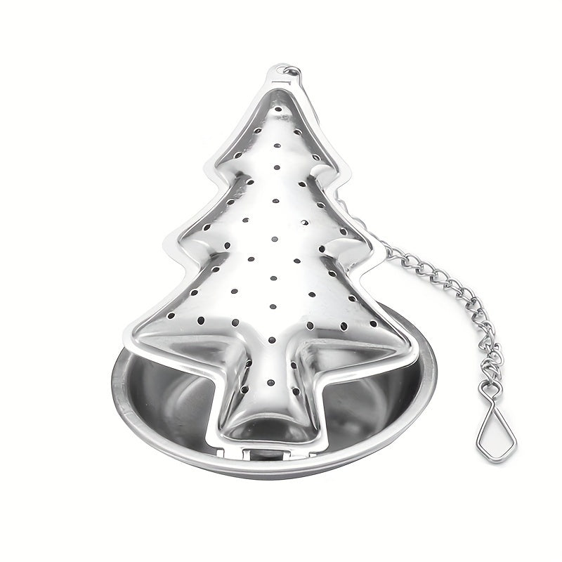 Christmas Tree Stainless Steel Tea Infuser Loose Leaf Tea Strainer with Chain