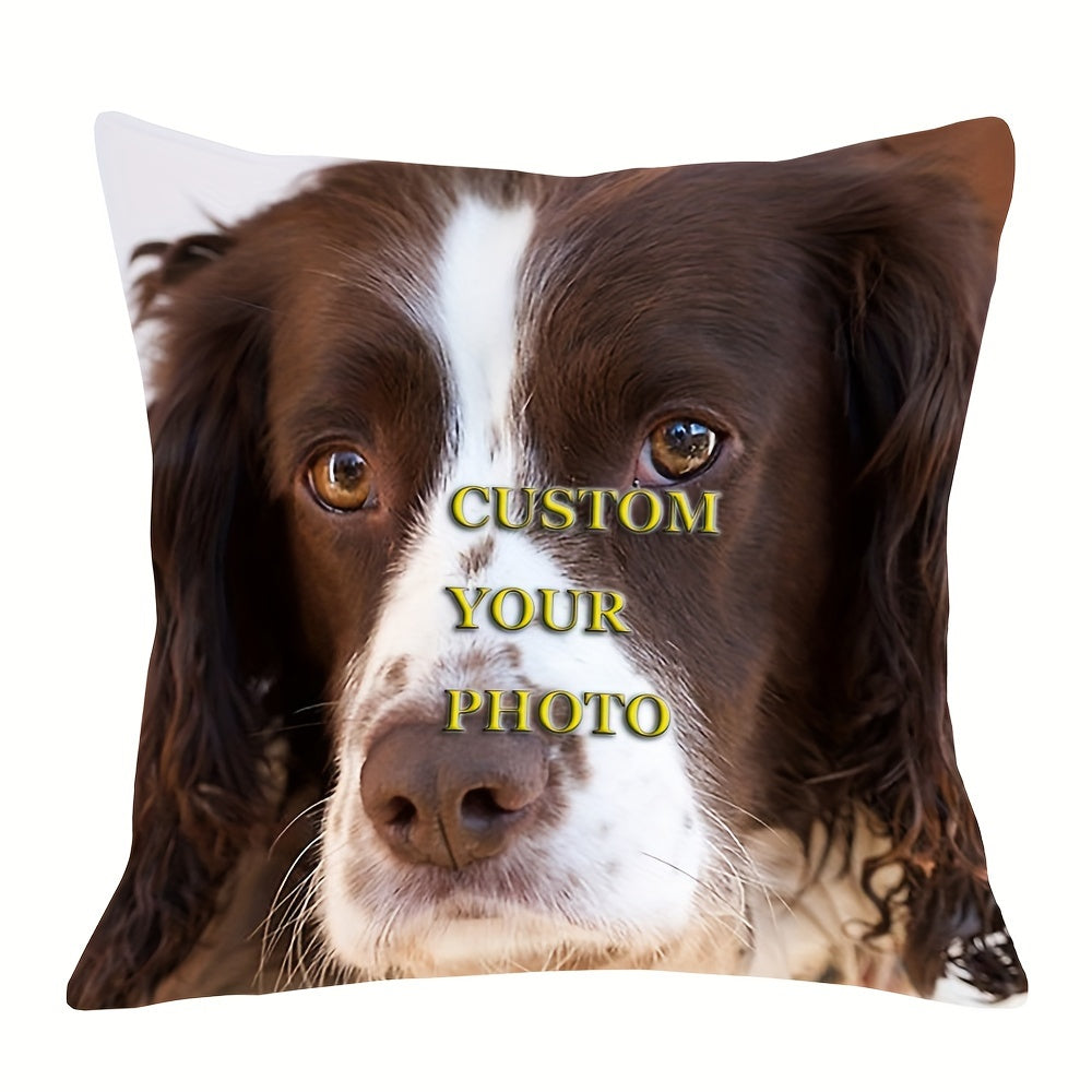 Springer Spaniel itining rasmli yostiq qopqog'i 45.72cm yumshoq plyush bezak yostiq qoplami