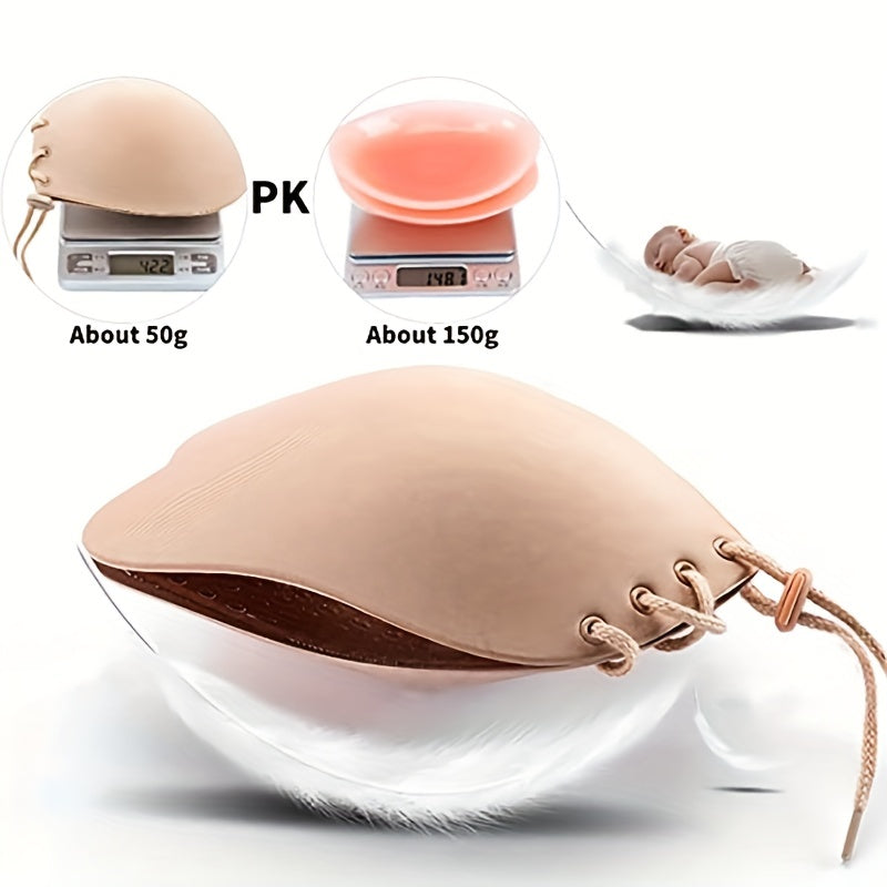 Strapless Adhesive Lift Bra for Open Back Styles with Silicone Nipple Covers