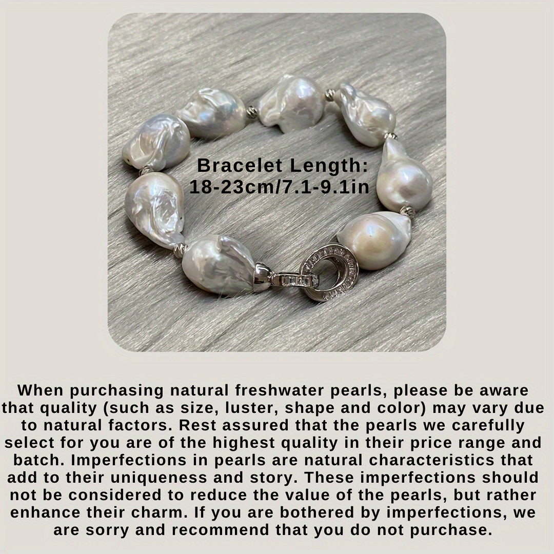 Freshwater Baroque Pearl Bracelet Minimalist Jewelry for Women Gift Box Included