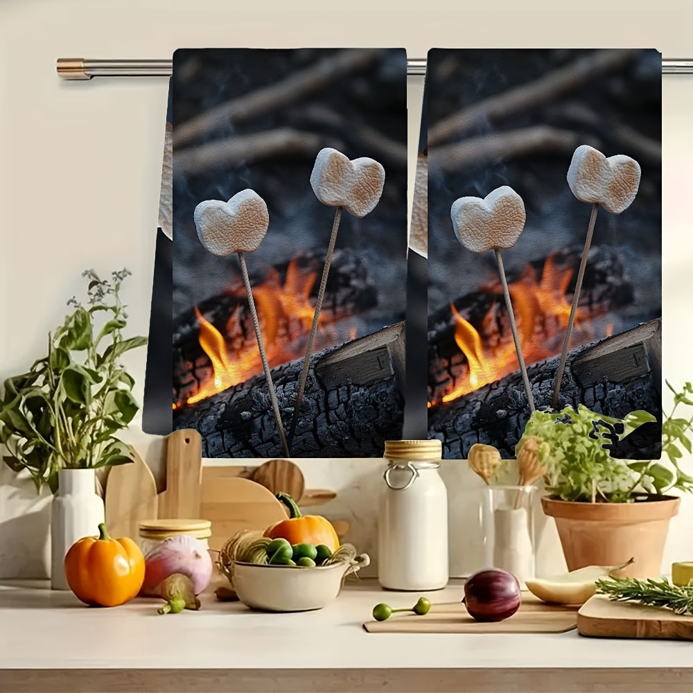 2 Pieces Ultra Soft Kitchen Towels for Roasting Marshmallows 16x24 Inches