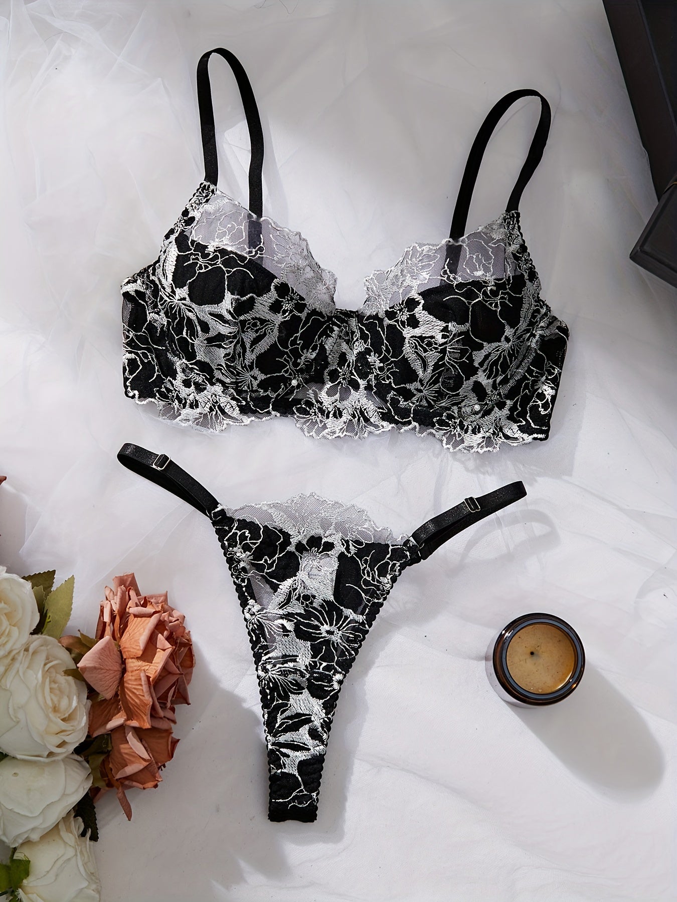 Women's Lingerie Set Sexy Underwear for Women with Lace and Satin Details