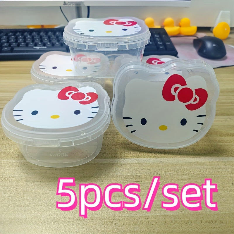 Set of 5 Kids Bento Boxes with Leakproof Lids for Snacks and Lunches