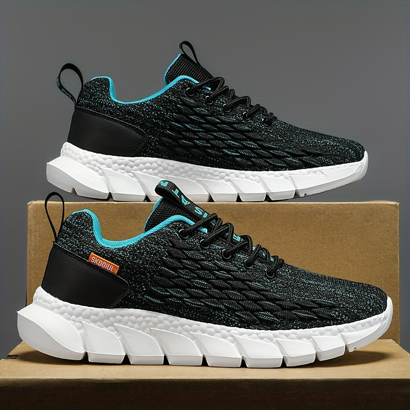 Men's Breathable Lace-Up Running Sneakers with Shock Absorbing Technology