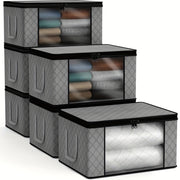 Large Grey Storage Container with Padded Cover for Closet Bedroom Travel