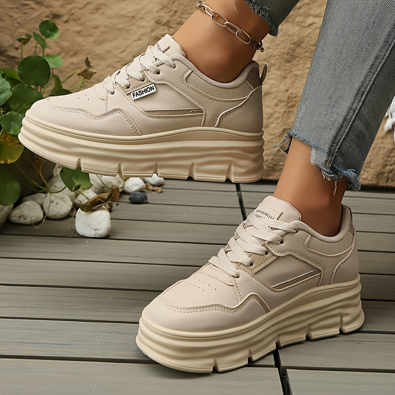 Women’s Oxford Shoes, Casual Low-Top Flats, Beige, Breathable, Non-Slip