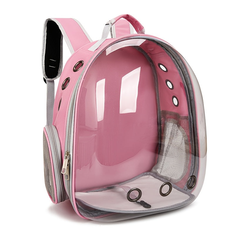 See-Through PVC Cat Carrier Backpack with Breathable Space Capsule Design