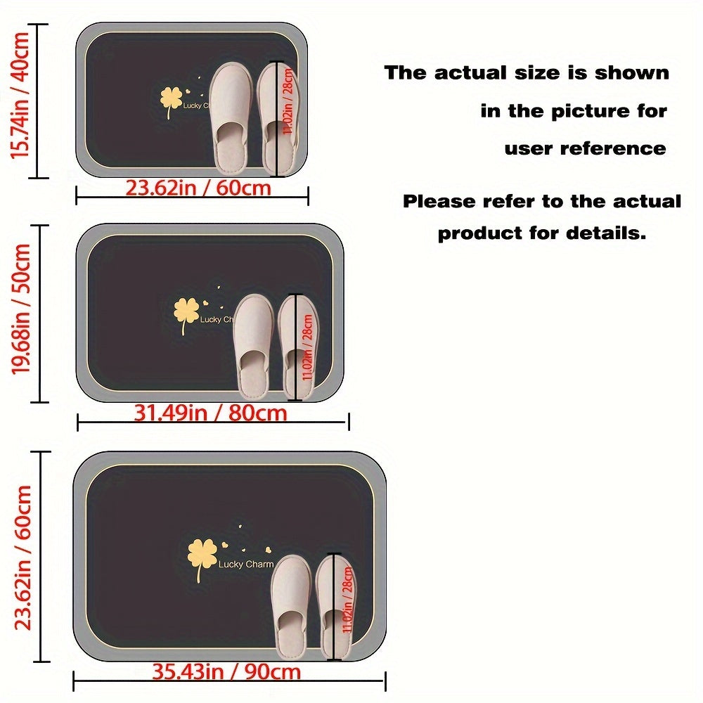 Alfombra de baño absorbente y antideslizante con diseño geométrico para ducha y entrada
