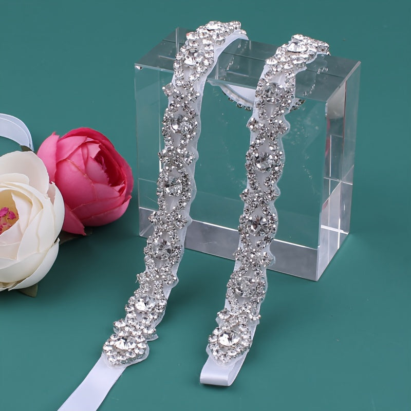 Qizlar uchun Rhinestone kamar To'y kiyimlari aksessuari Yaltirab turadigan belbog' 41 sm