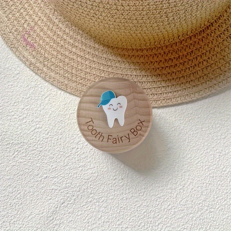 Children's Tooth Fairy Keepsake Box Natural Wood Storage Organizer for Kids