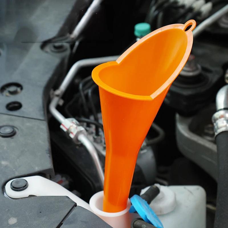 Universal Plastic Oil Funnel for Gasoline and Motorcycles, Anti-splash, Long Stem
