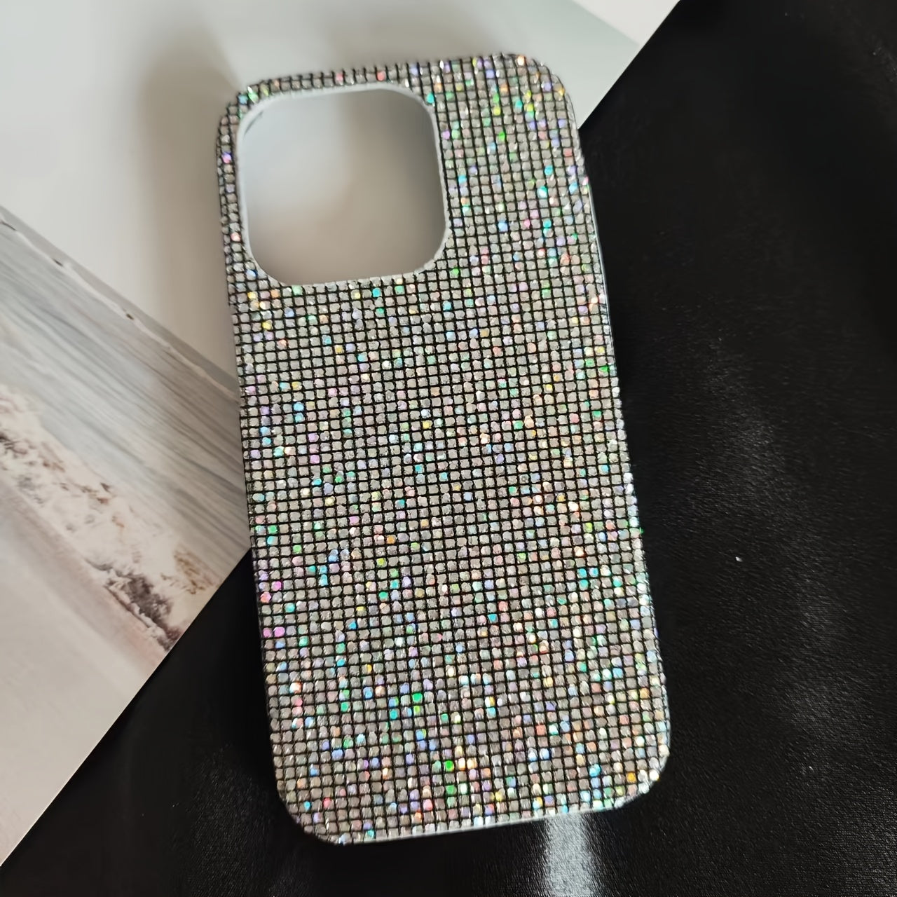 Black Glitter Anti-Drop Phone Case for iPhone Models 7-15