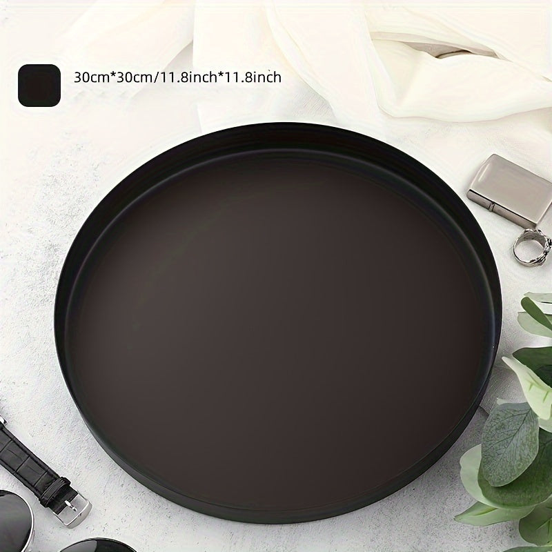 Круглая металлическая поднос в минималистском стиле для хранения на столе и стакана для воды