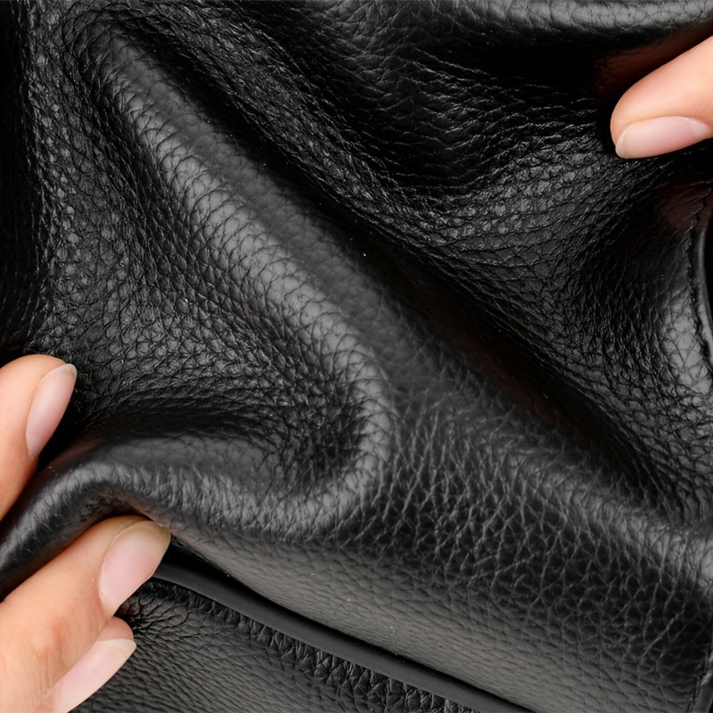 Men's Cowhide Crossbody Bag Waterproof Casual Leather Shoulder Bag