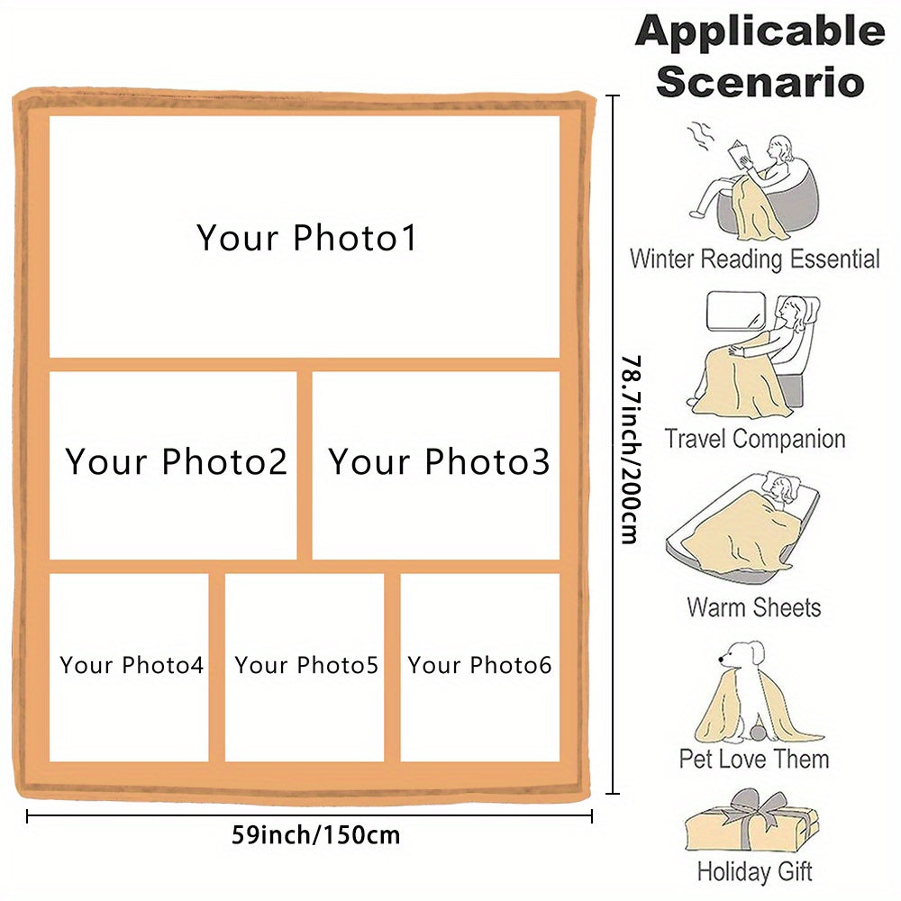 Custom Photo Blanket Soft Flannel Throw Personalized Gift for Home and Travel