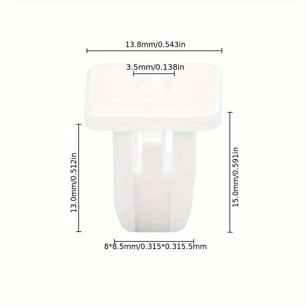 20 шт. белых квадратных авто-клипс для быстрого крепления бампера, крылья, двери