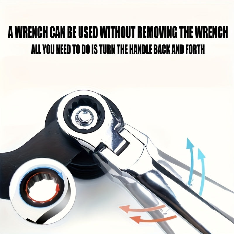 Гибкий головной трещоточный ключ 10 мм Прочный металлический ручной инструмент для автомобилей