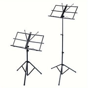 Black Portable Folding Music Stand with Adjustable Height for Instruments