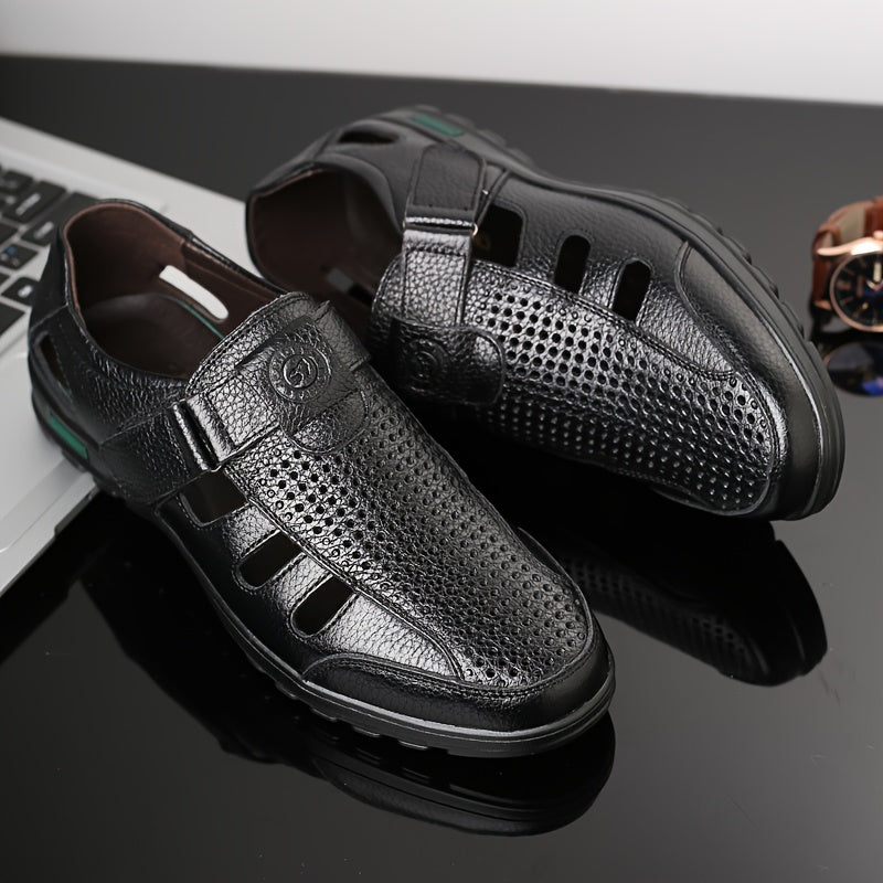 Men's Casual Leather Shoes Lightweight Breathable Non-Slip Office Wear