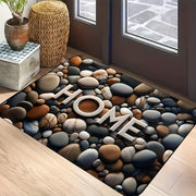 Pebble Print Welcome Mat Polyester Fiber Slip-Resistant Entryway Rug